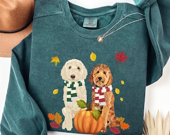 Kürbis Goldendoodle Herbst Shirt: Komfort Farben Halloween Tee