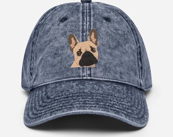 Embroidered French Bulldog Hat: Unisex Frenchie Dad/Mom Gift