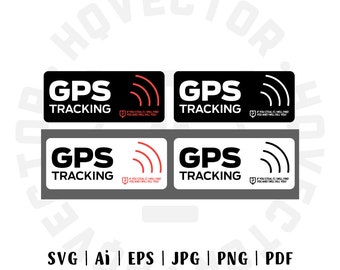 SVG File, Protected by Gps, Warning, GPS tracking, Anti-theft