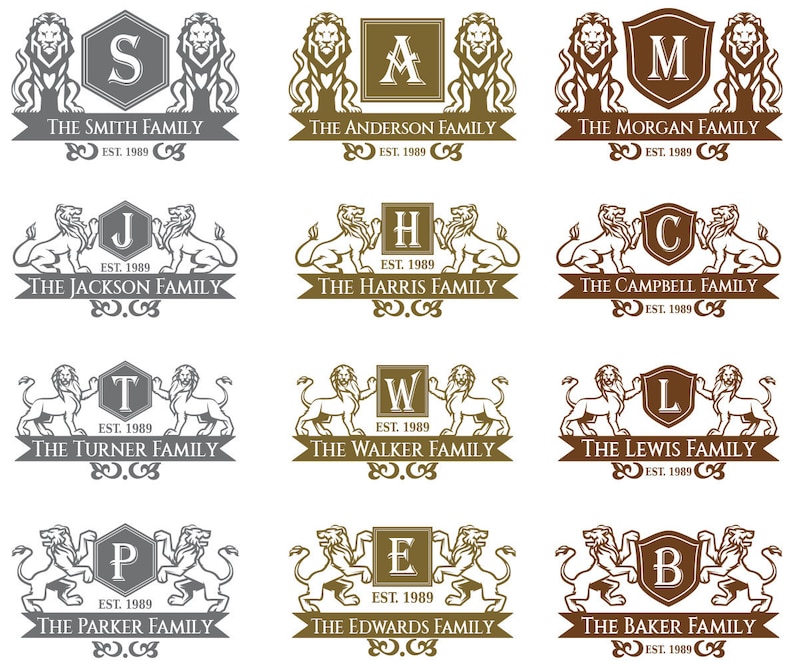 Download 15 Svg Files Coat Of Arms With Lions Svg Family Crest Logo Family Monogram Family Coat Of Arms Digital Art Collectibles Puzzles Design Media De