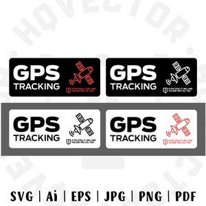 SVG File, Protected by Gps, Warning, GPS tracking, Anti-theft