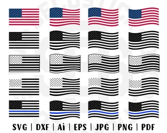 20 American Flag SVG, Police Blue Line USA Flag, USA Flag Clipart, Independence Day Svg, Police Support, 4th of July Svg