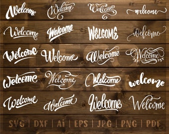 20 SVG Files, Welcome svg, Farmhouse Welcome svg, welcome calligraphy, welcome script, welcome cricut, welcome sign svg, welcome vector svg