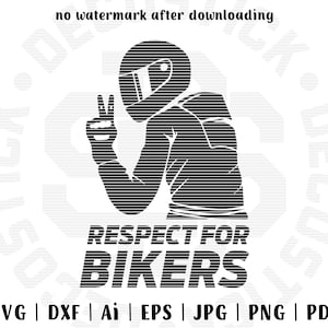 Archivo SVG, respeto por los ciclistas SVG, archivos de corte para Cricut y silueta, pegatina de motocicleta, motorista, calcomanía SVG de motocicleta, archivos de corte de calcomanía