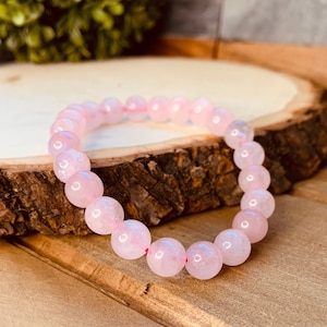 Rose Quartz Bracelet | Crystal Healing Bracelet | Rose Quartz Bracelet | | Beads Bracelet