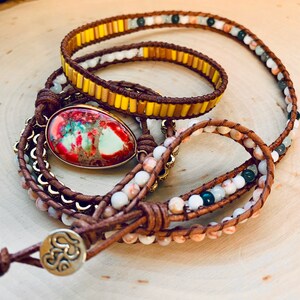 Galaxy Sea Sediment Jasper Bracelet |  Sea Sediment Wrapping Bracelet | Jasper Beads | Grounding Bracelet