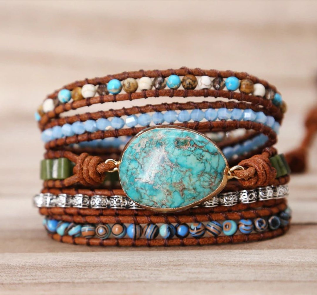 Amazonite Stone Bracelet Healing Crystal Stone Turquoise - Etsy