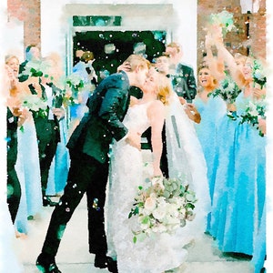 Gift for Bride, Gift for Mom, Custom Watercolor Painting From Photo, Photo to Art, Personalized Art, Picture to Painting, Just Married