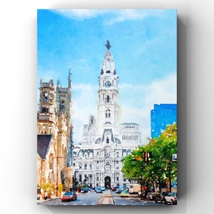 Philadelphia City Hall, Philly Print, Philadelphia Skyline, Philadelphia Watercolor Print, Philly Philly, Philadelphia Print