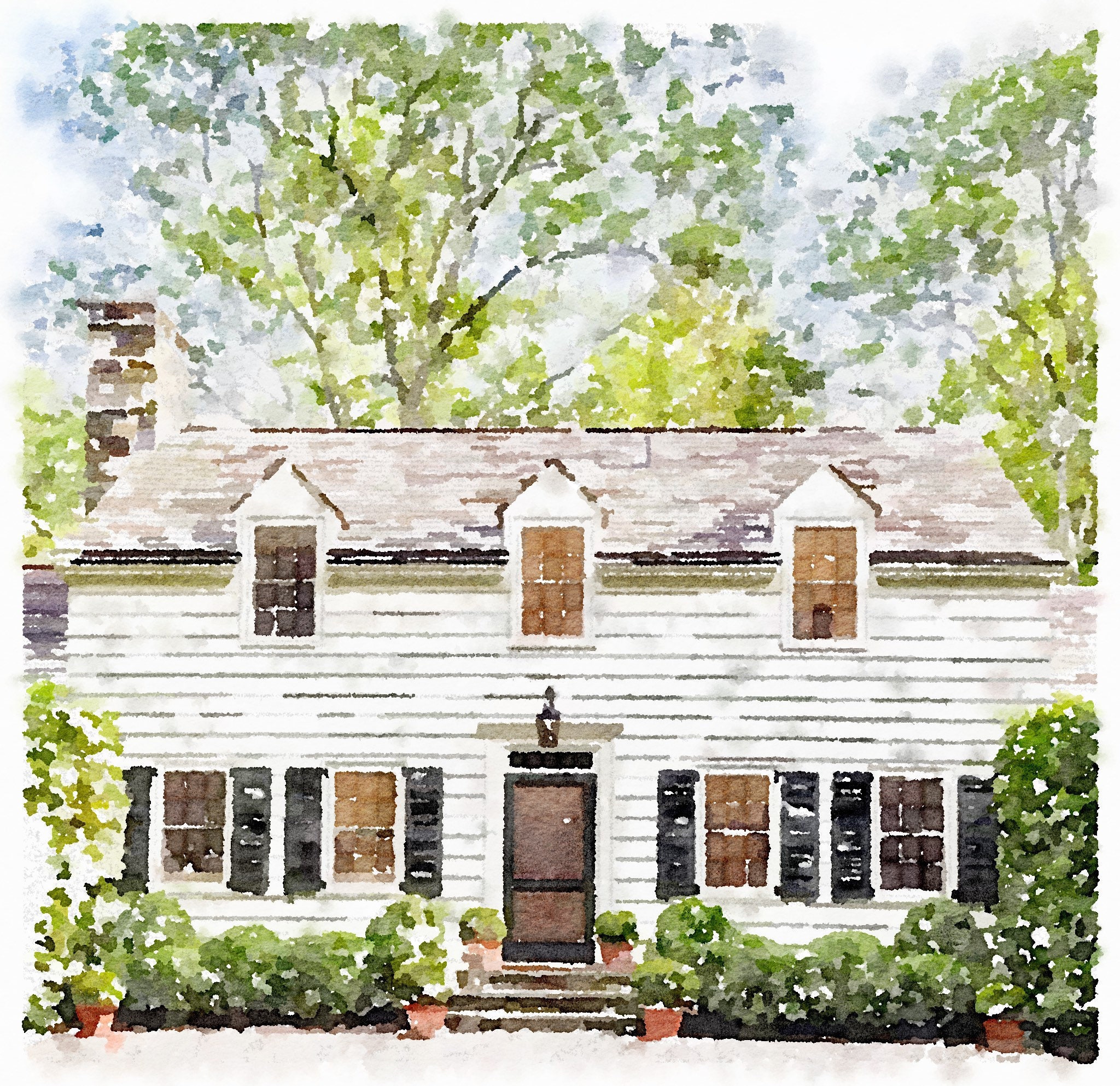 Custom House Portrait Picture to Painting Personalized Art Etsy