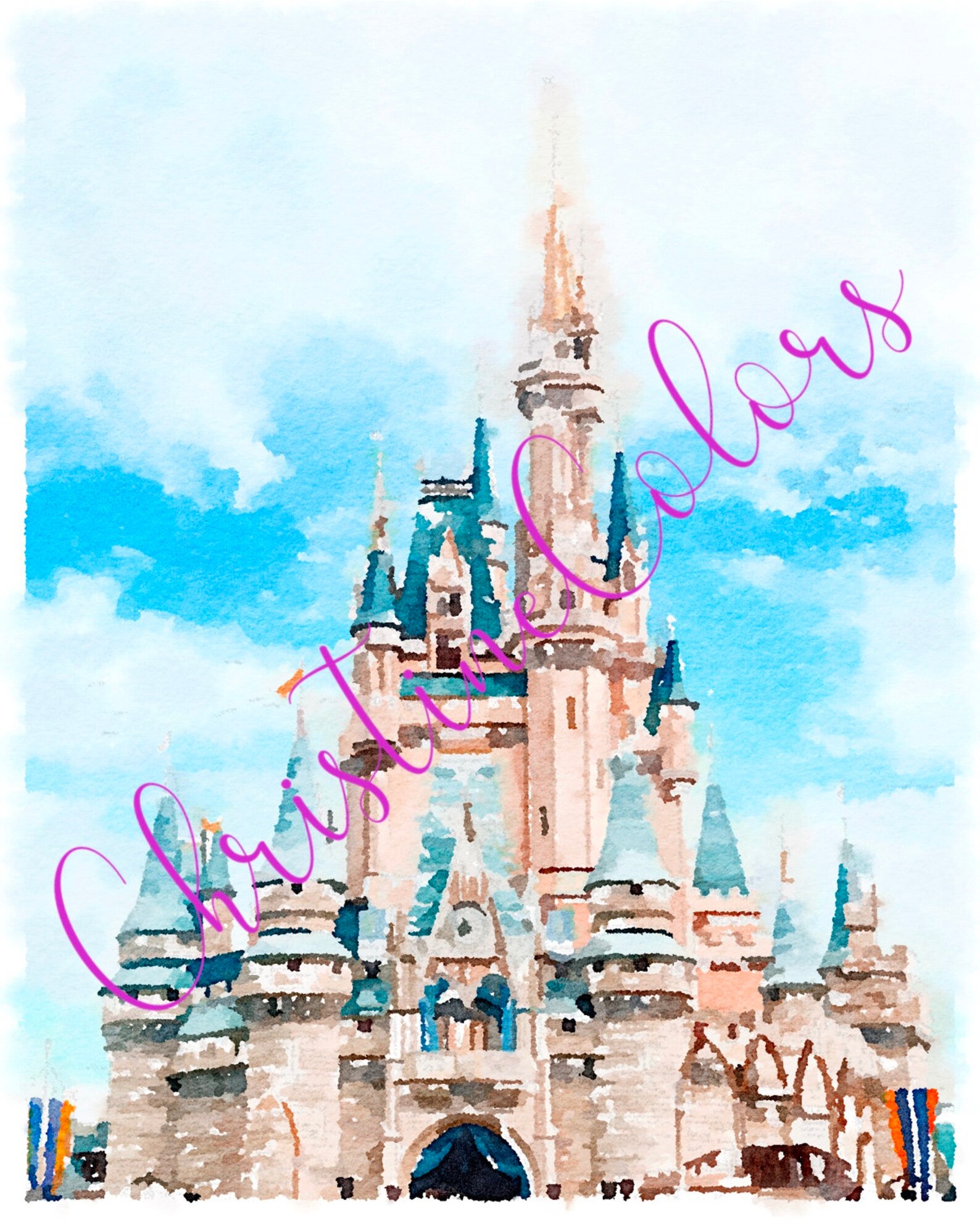 Disney Prints Watercolor Disney Wall Art Walt Disney World Etsy