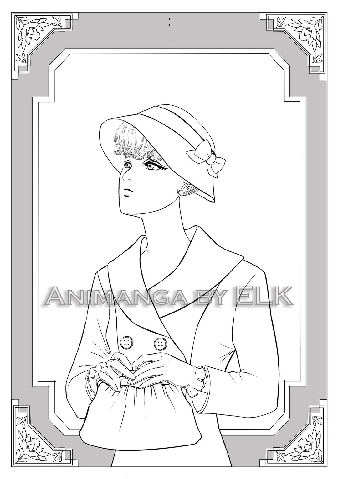 Vintage Manga Anime, Printable Coloring Page, Instant Download ...