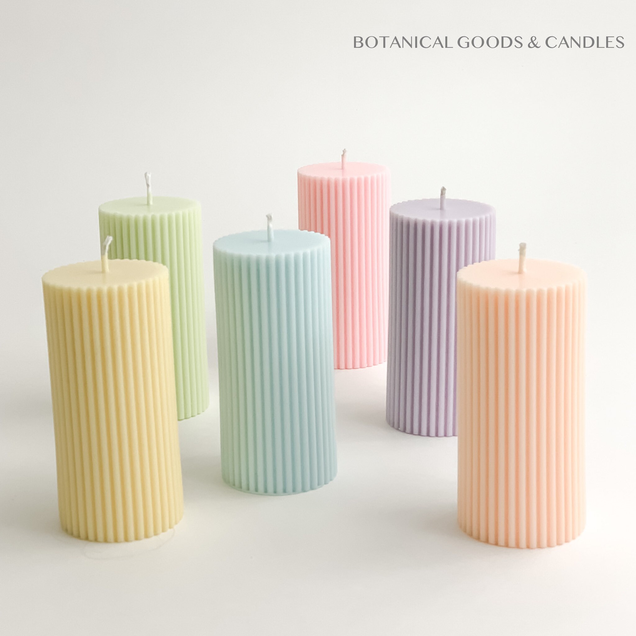 Ribbed Pillar Candle Unscented Soy Pillar Candle Textured 4 Etsy
