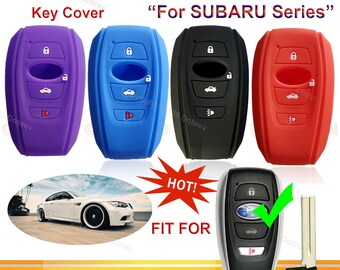 ontto for Subaru Car Key Cover Premium Leather Key Fob Cover Holder Protector for Subaru Impreza Forester Legacy Ascent Outback CVT Subaru BRZ XV Crosstrek STI WRX Remote Car Key Case Keyring Blue