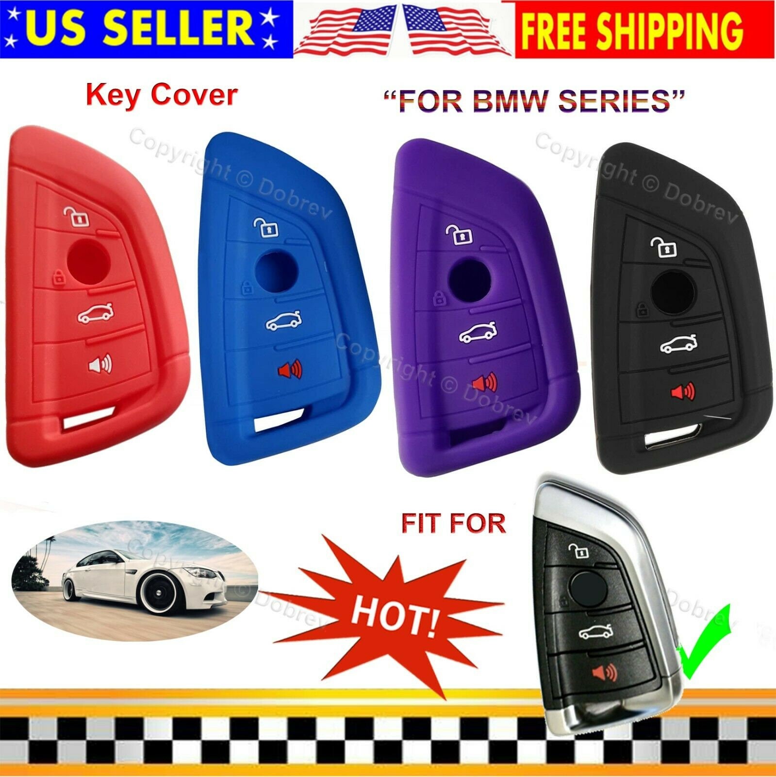 Cover Telecomando Auto BMW Serie 1,3,5,6,7, X1, X5, X6 - Guscio Sostitutivo (Solo Custodia)