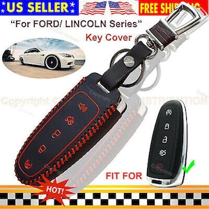 Dobrev 5B Genuine Leather Cover Entry Fob Case Keyless Skin for Ford Edge Escape Expedition Explorer Flex Focus Taurus C-Max Smart Key