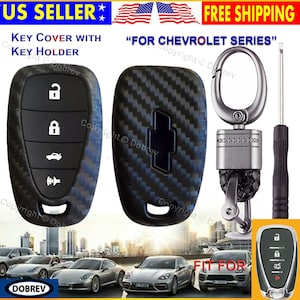 Dobrev Carbon Keyless Entry Cover Case Fob Protector Skin Holder for Chevrolet Chevy  Camaro Equinox Malibu Sonic Traverse Spark Cruze Key