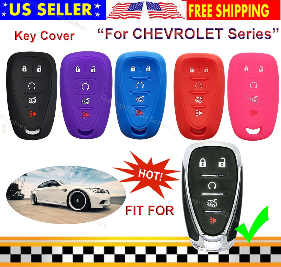 CARFIB For Chevy 5 Button Key Fob Cover Cute Bling Key