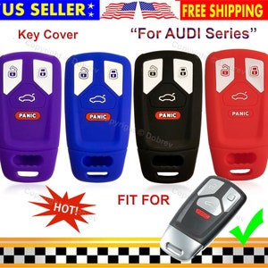 Dobrev Silicone Case Protector Fob Cover Shell Holder Keyless Entry Remote Skin for Audi 2017 2018 2019 A3 A5 A6 Q3 Q5 Q7 S6 TT Smart Key