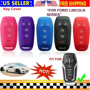 May include: A collection of colorful key covers in pink, purple, blue, black, and red. The covers are designed for Ford/Lincoln series keys. The image includes the text "US SELLER", "Key Cover", "FREE SHIPPING", and "HOT!"