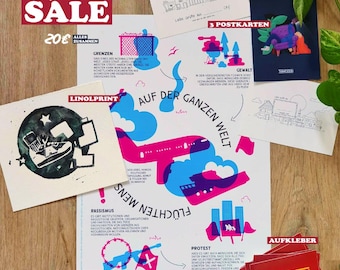 Aufräum-Sale | Poster Print, Postkarten, Linoldruck, Aufkleber