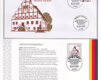 Rathaus Grimma | Deutschland BRD | Briefmarken postfrisch, gestempelt und auf Ersttagsbrief