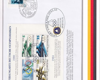 Nicht verausgabte Olympiamarken 1980 | Deutschland BRD | Briefmarken postfrisch, gestempelt und auf Ersttagsbrief