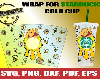 Download Art Collectibles Clip Art Starbucks Wrap Svg Starbucks Svg Winnie Pooh Wrap Svg Full Wrap For Starbucks Venti Cold Cup Svg Winnie Pooh Svg Png Dxf Pdf Eps