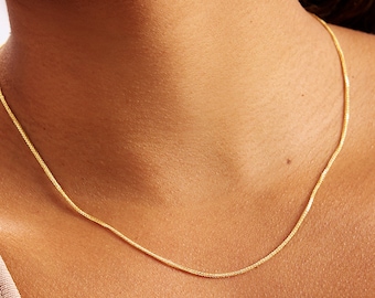 14k Solid Gold Wheat Chain • Gold Chain Necklace • Simple Chain Necklace • Vintage Chain • Unisex Chain Necklace • Yellow, Rose, White Gold