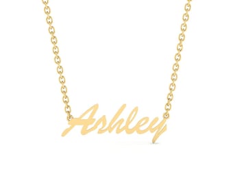 14k Real Gold Customized Name Necklace for Women | 14k Gold Custom Font Pendant Necklaces | Dainty Personalized Jewelry | Gift for Women