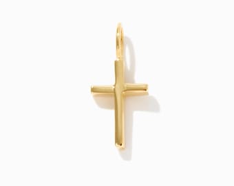 Cross Charm in 14k Solid Gold / 14k Gold Mini Cross Pendant / Cross Jewelry for Women