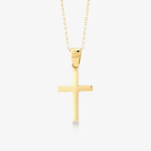 14k Solid Gold Cross Halskette: Religiöser Schmuck Geschenk