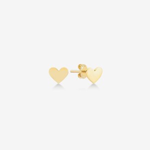 14K Solid Gold Heart Stud Earrings for Women 14K Gold Cute Heart Earrings 14K Gold Earrings 14k Real Gold Jewelry Gift for Women image 5