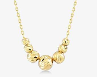 Halskette aus massivem Gold – Minimalistischer Kugelanhänger für Damen