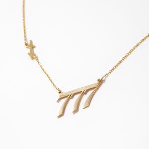 14 Solid Gold Custom Year Date Necklace | Gold Lucky Number| Zodiac Necklace | Personalized Gift image 4