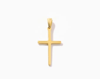 10k or 14k Solid Gold Cross Charms: Religious Pendants