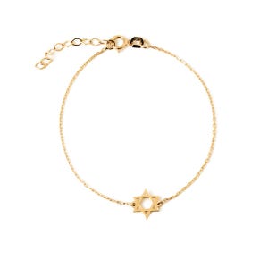 10k Yellow Gold Star Of David Ring For Women - Jewish Symbol Ring, Size 11.75, High Polish Finish