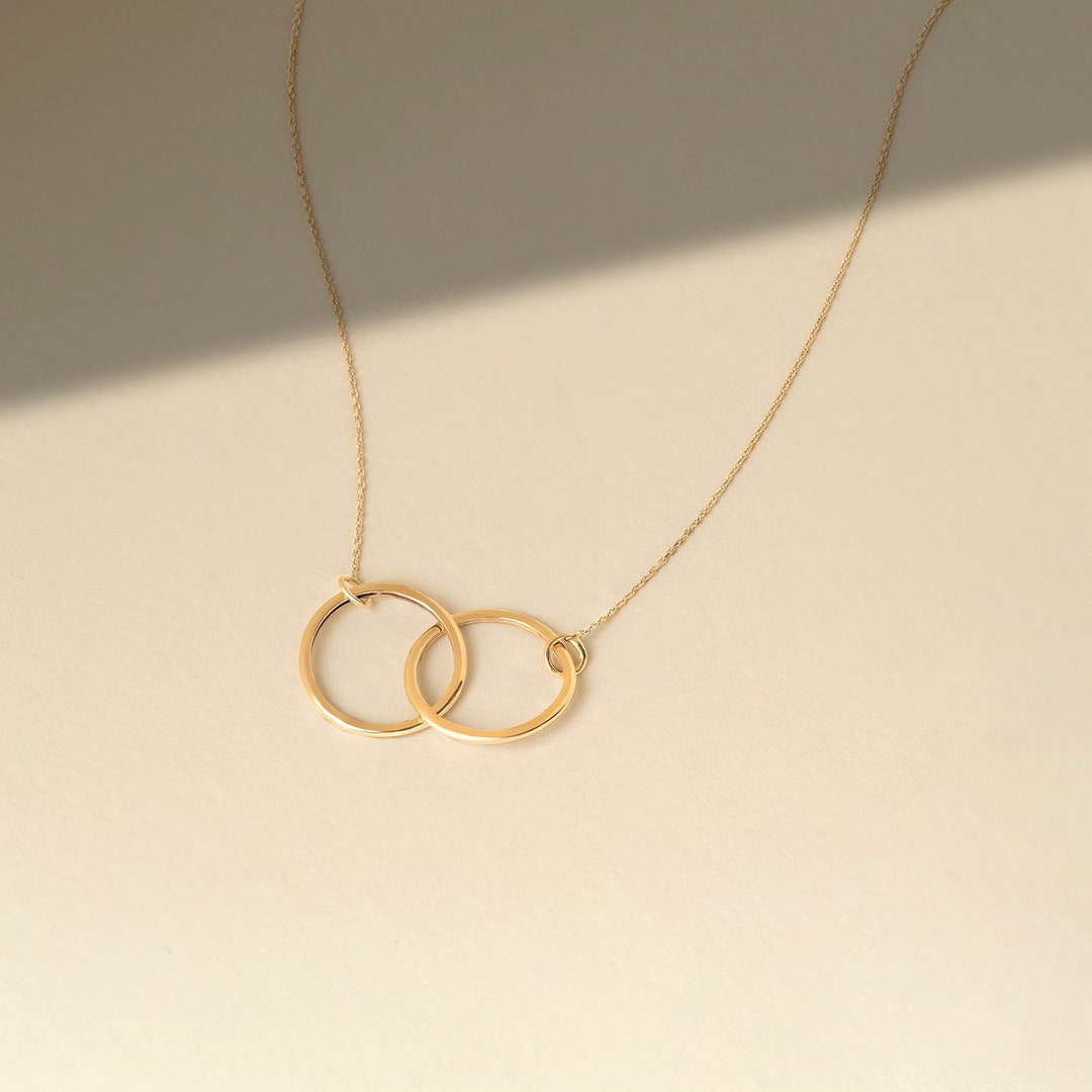 Linked Circle Necklace (Mixed Metal)