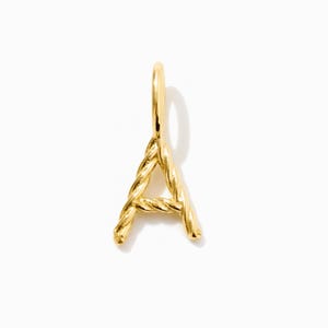 Charm pendentif mini lettre en or massif pour femme disponible en or 10 carats ou 14 carats - Cadeau initial personnalisé pour femme