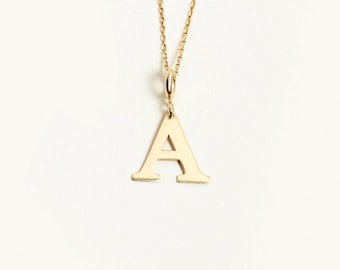 Initialen-Anhänger aus 14-karätigem Massivgold: Personalisierter Buchstaben-Schmuckanhänger