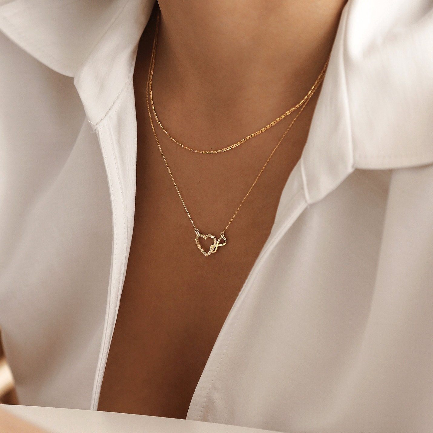 Gelin 14K Yellow Gold Red Heart Necklace