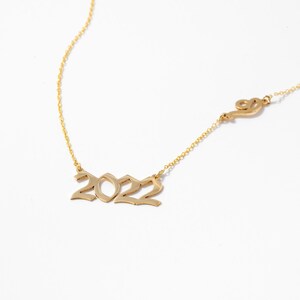 14 Solid Gold Custom Year Date Necklace | Gold Lucky Number| Zodiac Necklace | Personalized Gift image 5