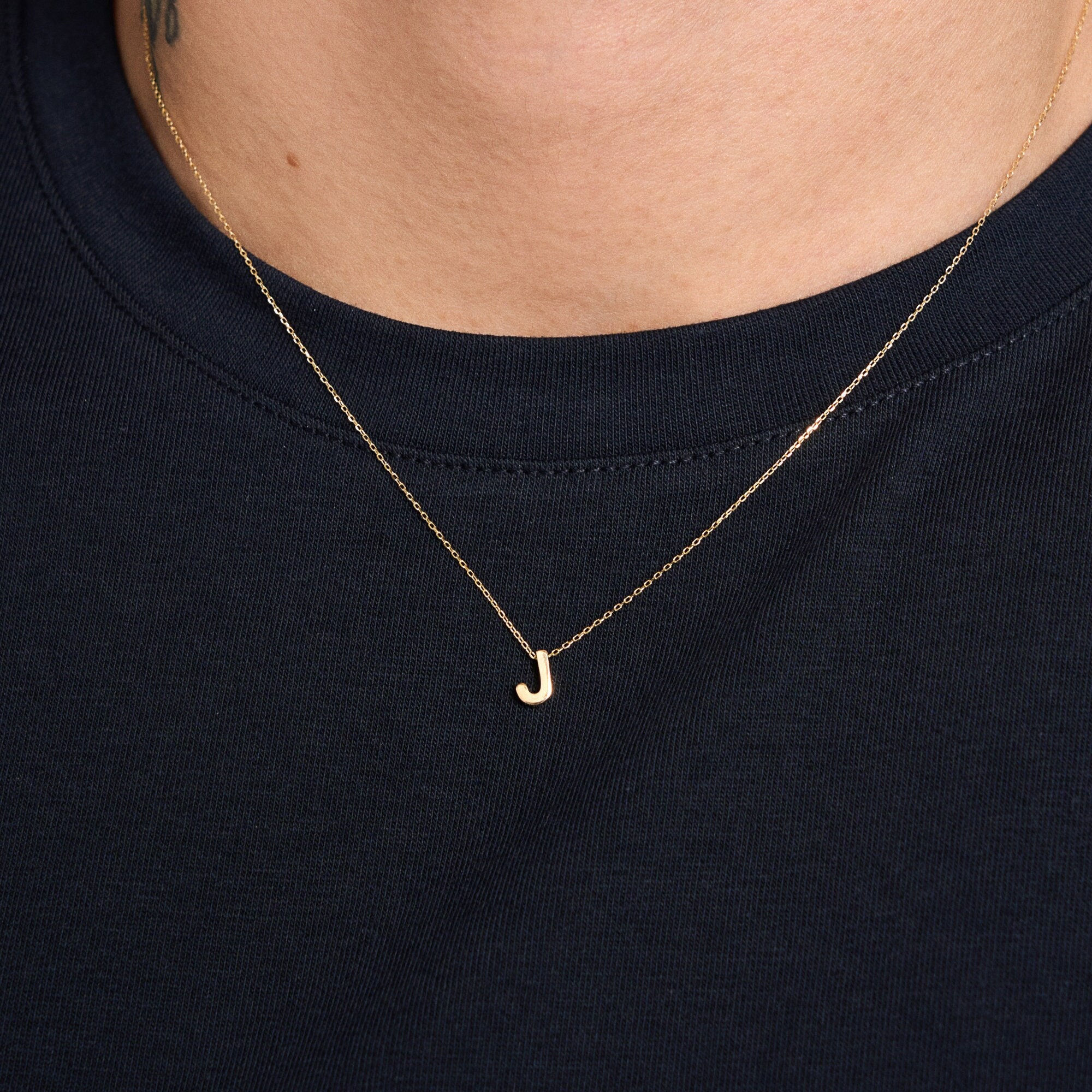 14k Gold Monogram Necklace,Personalized Necklace,Personalized  Jewelry,Personalized Gift,Letter Necklace-Initial Necklace-JX04