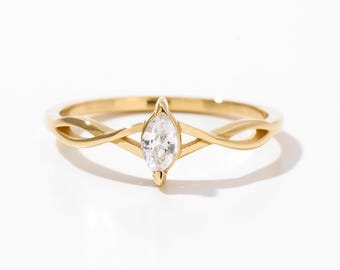 14k White or Yellow Gold Marquise Birthstone Rings 14k White or Yellow Gold Marquise Birthstone Rings