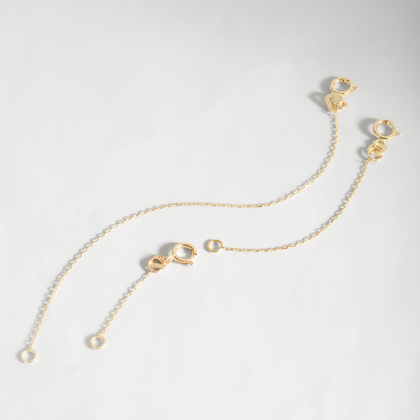 Honeycat Delicate Necklace Extender Set 2 inch, 4 inch, 6 inch or 1 inch, 3 inch, 5 inch in 24K Gold Plate, 18K Rose Gold Plate, or Silver 