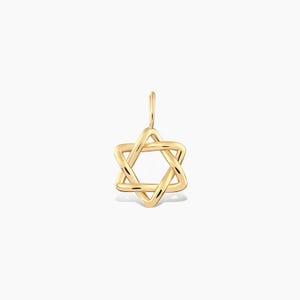10k or 14k Solid Gold Infinity Star of David Charms: Jewish Star Pendants