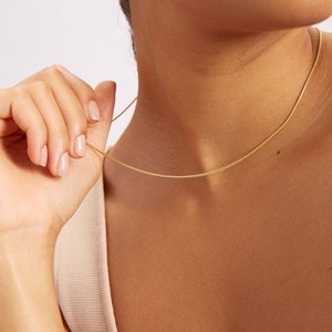 14K Solid Gold Chain Necklace Layering Necklace Box Chain, Rope Chain, Curb Chain, Wheat Chain, Cable Chain, Bead Chain Gift for Her image 5
