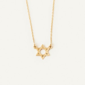 Star of David Necklace in 14K Solid Gold for Women 14K Real Gold Dainty Jewish Star Necklace Minimalist Celestial Jewelry Gift for Her image 4