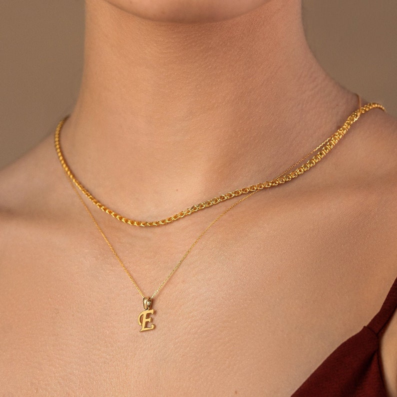14k gold necklace, personalized initial, personalized jewelry, dainty gold necklace, alphabet necklace, monogram necklace, 14k gold letter, gold italic initial, gold letter necklace, 14k initial necklace, gold cursive initial, gold initial pendant