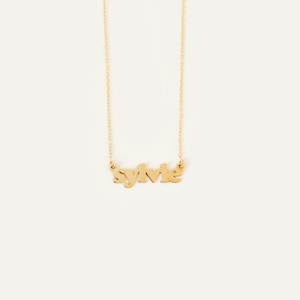 Personalized Name Plate Necklace for Women / 14K Solid Gold Custom Name Necklace / Real Gold Customizable Jewelry / Gift for Her